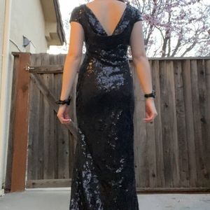 (EUC) Calvin Klein Black Sequin Evening Gown